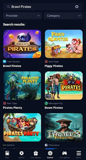 start playing brawl pirates 1win India